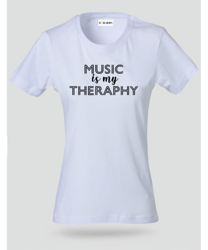 Music is my therapy T-shirt Basic Donna