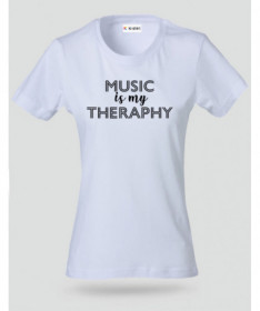 Music is my therapy T-shirt Basic Donna