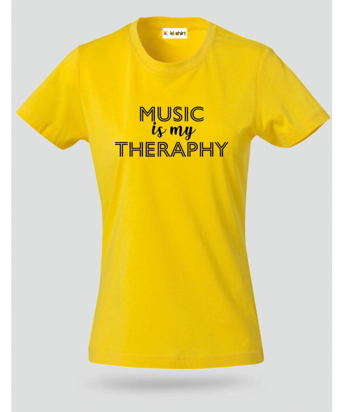 Music is my therapy T-shirt Basic Donna