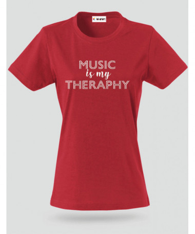 Music is my therapy T-shirt Basic Donna
