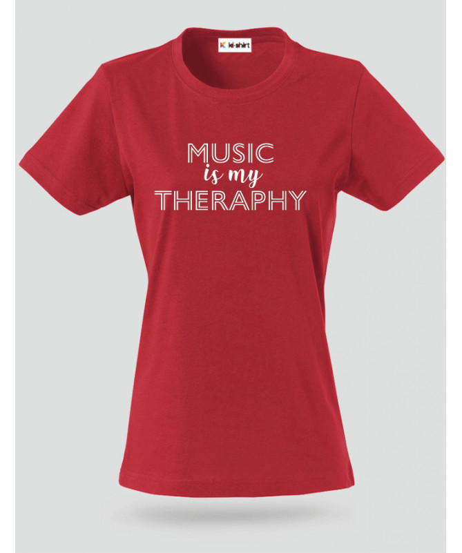 Music is my therapy T-shirt Basic Donna