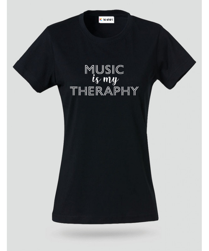Music is my therapy T-shirt Basic Donna