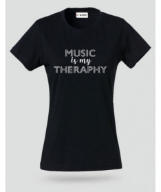 Music is my therapy T-shirt Basic Donna
