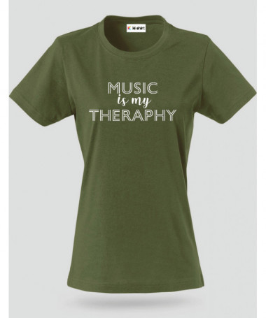 Music is my therapy T-shirt Basic Donna