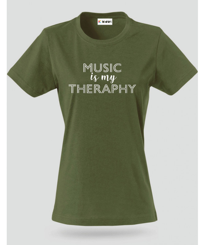 Music is my therapy T-shirt Basic Donna
