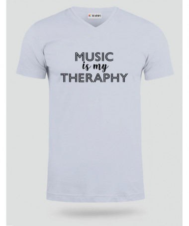 Music is my therapy T-shirt Scollo V