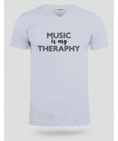 Music is my therapy T-shirt Scollo V