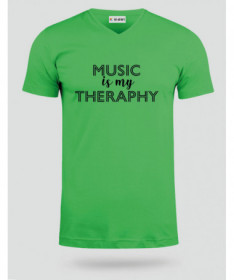 Music is my therapy T-shirt Scollo V