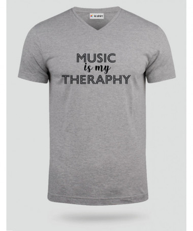 Music is my therapy T-shirt Scollo V