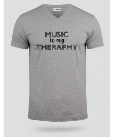 Music is my therapy T-shirt Scollo V
