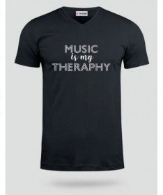 Music is my therapy T-shirt Scollo V