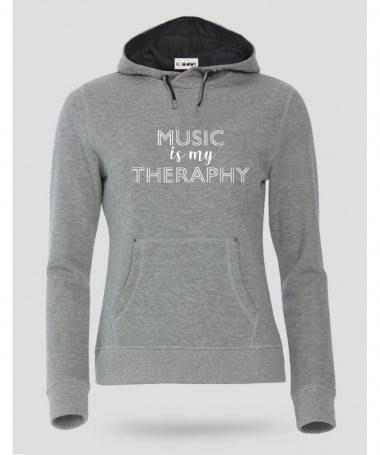 Music is my therapy Felpa Premium con cappuccio Donna