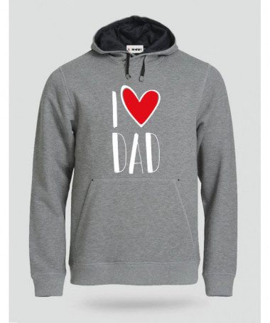 I Love Dad Felpa Premium con cappuccio Uomo