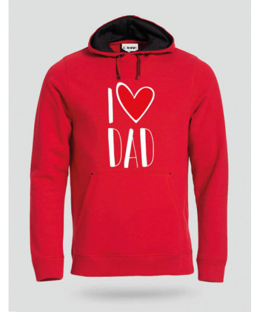 I Love Dad Felpa Premium con cappuccio Uomo