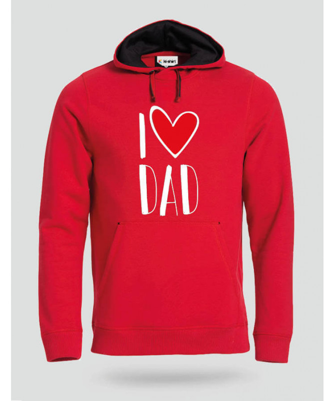 I Love Dad Felpa Premium con cappuccio Uomo