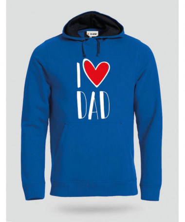 I Love Dad Felpa Premium con cappuccio Uomo