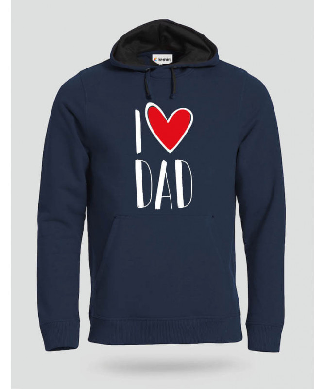 I Love Dad Felpa Premium con cappuccio Uomo
