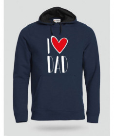 I Love Dad Felpa Premium con cappuccio Uomo