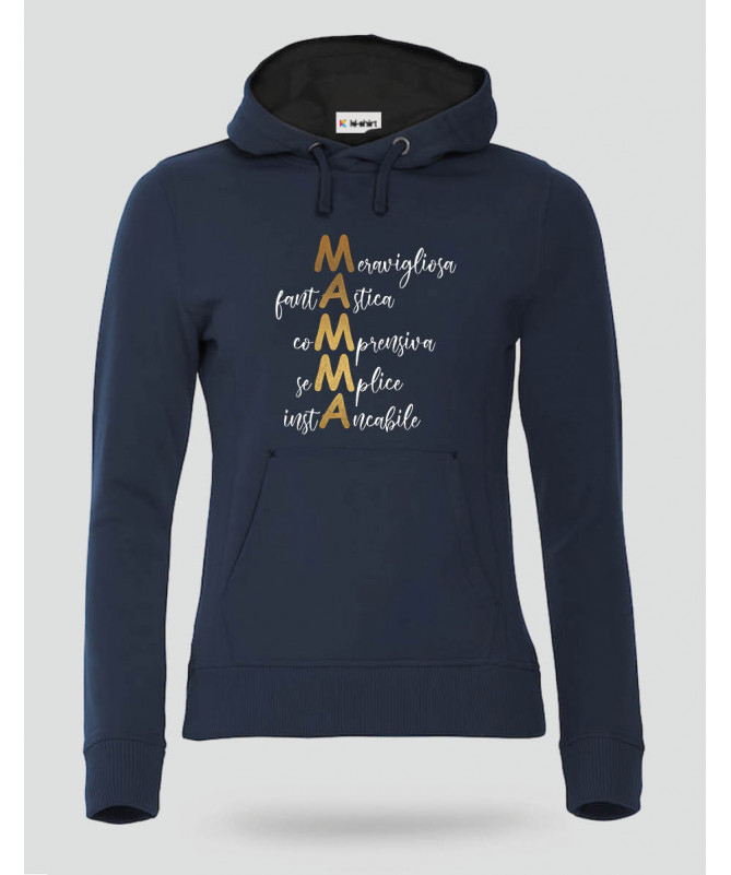 Mamma magnifica Felpa Premium con cappuccio Donna