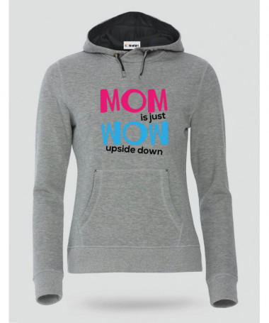 Mom Wow Felpa Premium con cappuccio Donna