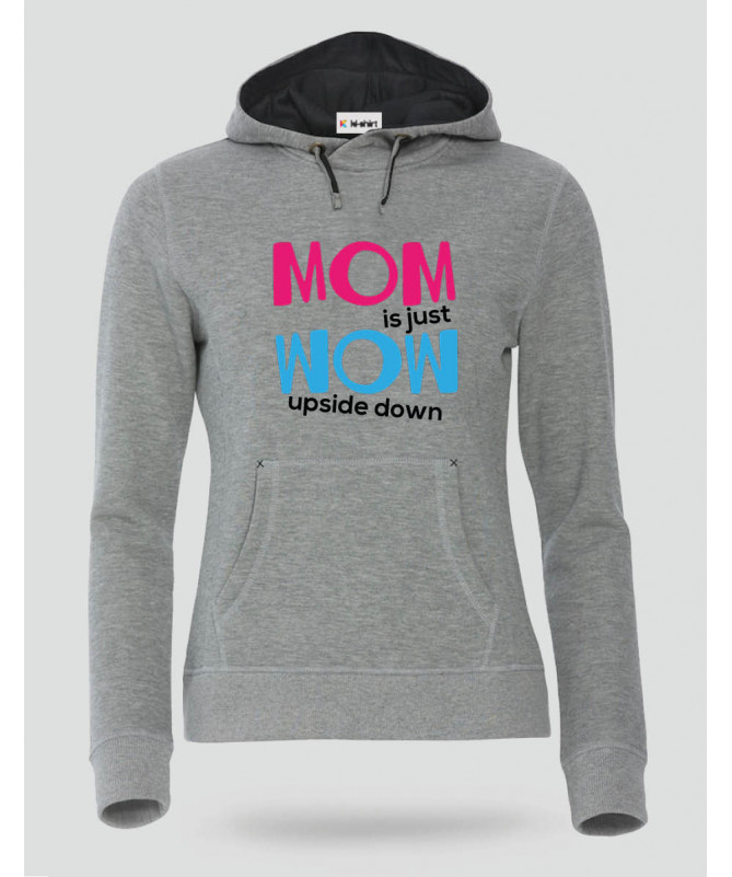 Mom Wow Felpa Premium con cappuccio Donna
