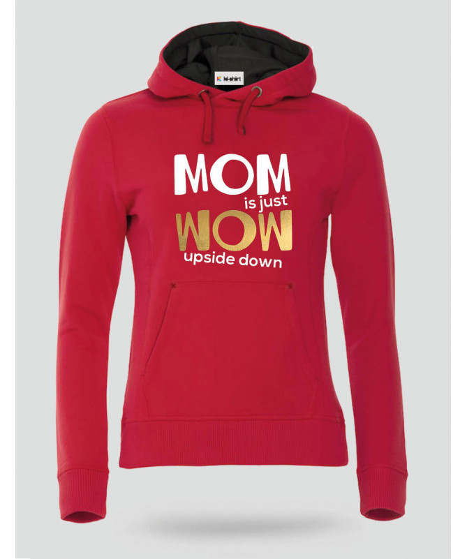 Mom Wow Felpa Premium con cappuccio Donna