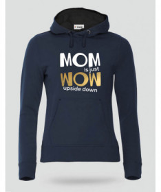 Mom Wow Felpa Premium con cappuccio Donna