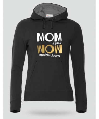 Mom Wow Felpa Premium con cappuccio Donna