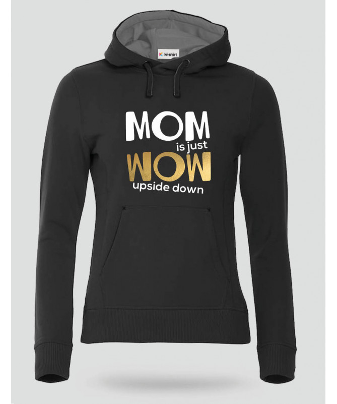 Mom Wow Felpa Premium con cappuccio Donna