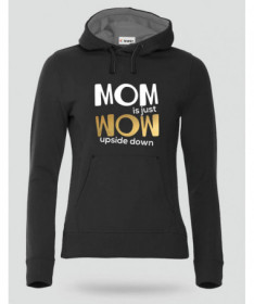 Mom Wow Felpa Premium con cappuccio Donna