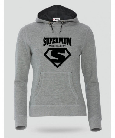Super Mum Felpa Premium con cappuccio Donna