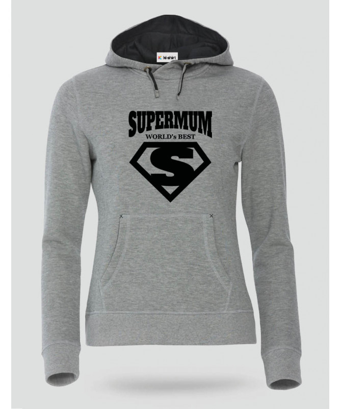 Super Mum Felpa Premium con cappuccio Donna
