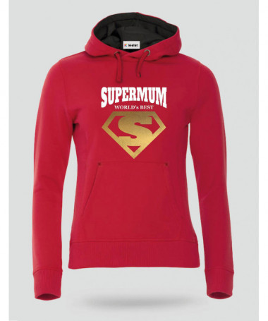 Super Mum Felpa Premium con cappuccio Donna