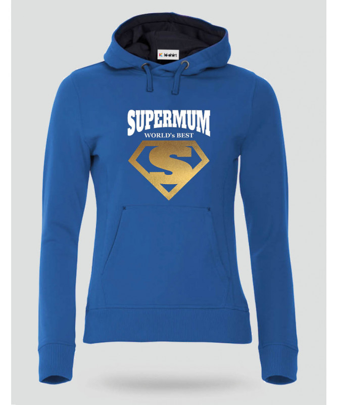 Super Mum Felpa Premium con cappuccio Donna