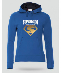 Super Mum Felpa Premium con cappuccio Donna