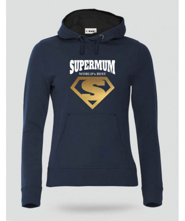 Super Mum Felpa Premium con cappuccio Donna