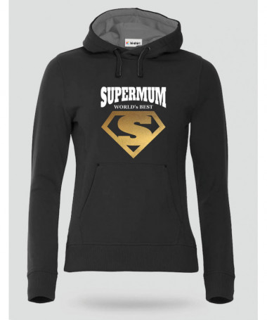 Super Mum Felpa Premium con cappuccio Donna