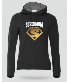 Super Mum Felpa Premium con cappuccio Donna