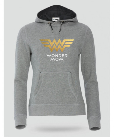 Wonder Mom Felpa Premium con cappuccio Donna