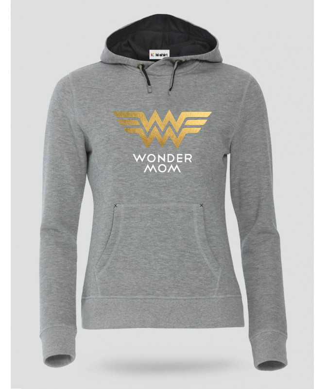 Wonder Mom Felpa Premium con cappuccio Donna