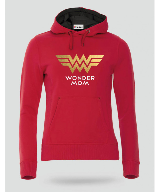 Wonder Mom Felpa Premium con cappuccio Donna