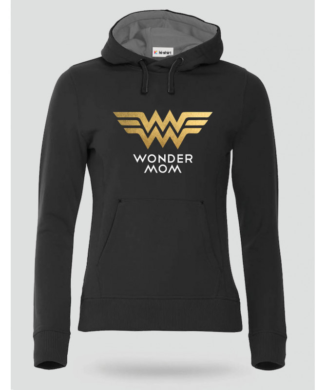 Wonder Mom Felpa Premium con cappuccio Donna