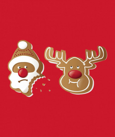 Biscotti Babbo Natale e Renna Felpa Premium con cappuccio Uomo