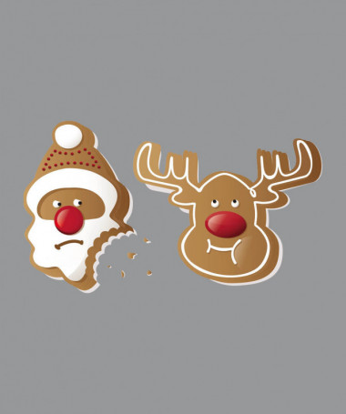 Biscotti Babbo Natale e Renna Felpa Premium con cappuccio Donna