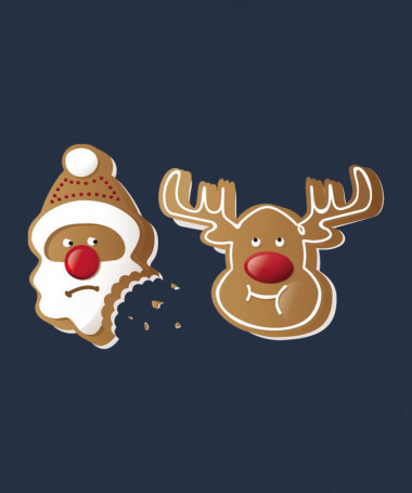 Biscotti Babbo Natale e Renna Felpa Premium con cappuccio Donna