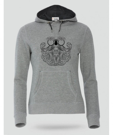 Biscotti Babbo Natale Hipster Felpa Premium con cappuccio Donna