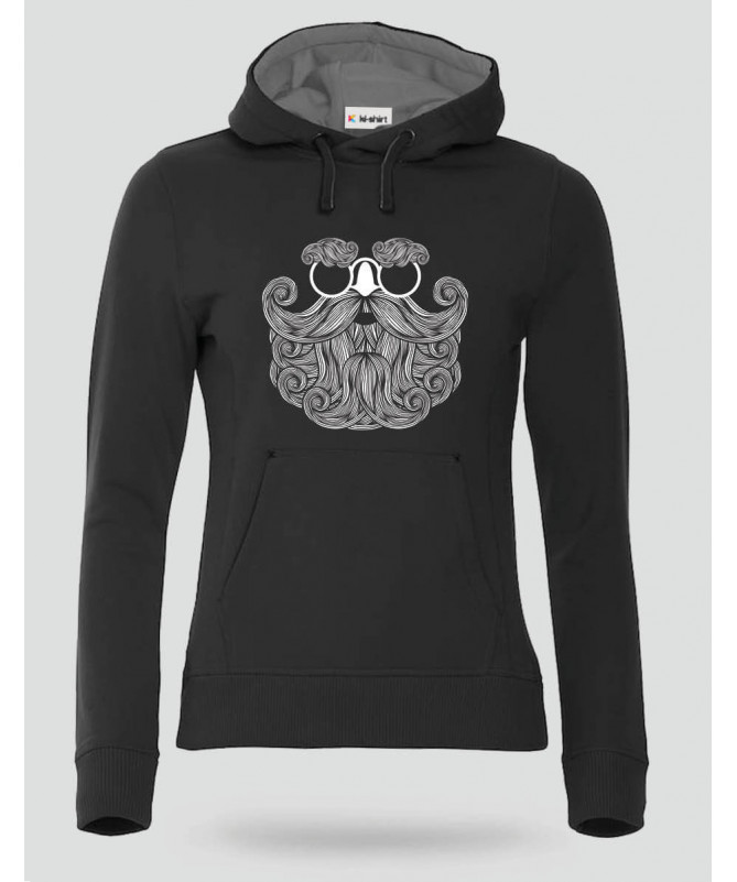 Biscotti Babbo Natale Hipster Felpa Premium con cappuccio Donna