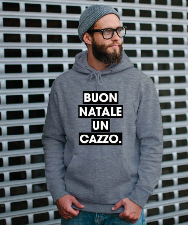 Buon Natale un cazzo Felpa Premium con cappuccio Uomo
