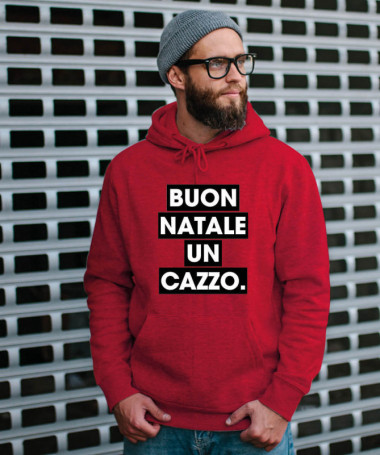 Buon Natale un cazzo Felpa Premium con cappuccio Uomo