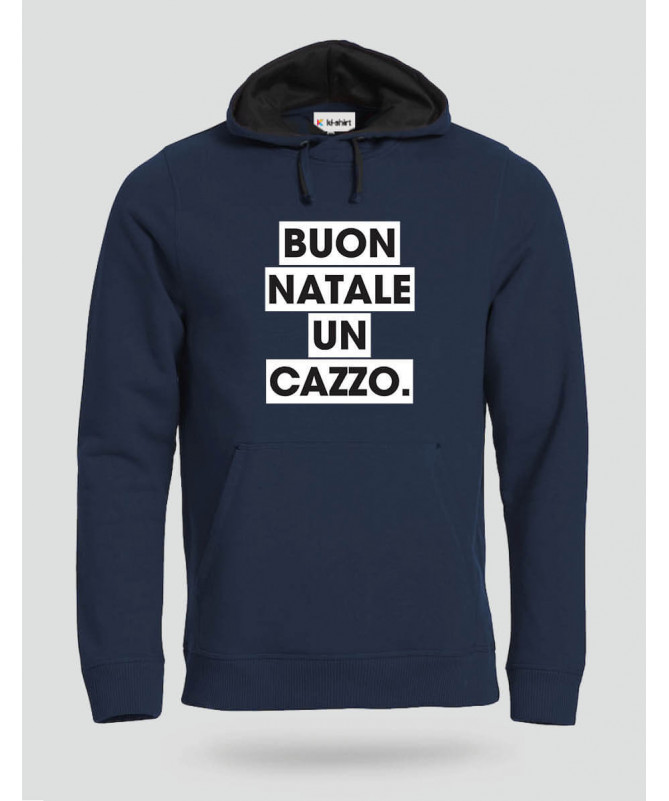 Buon Natale un cazzo Felpa Premium con cappuccio Uomo